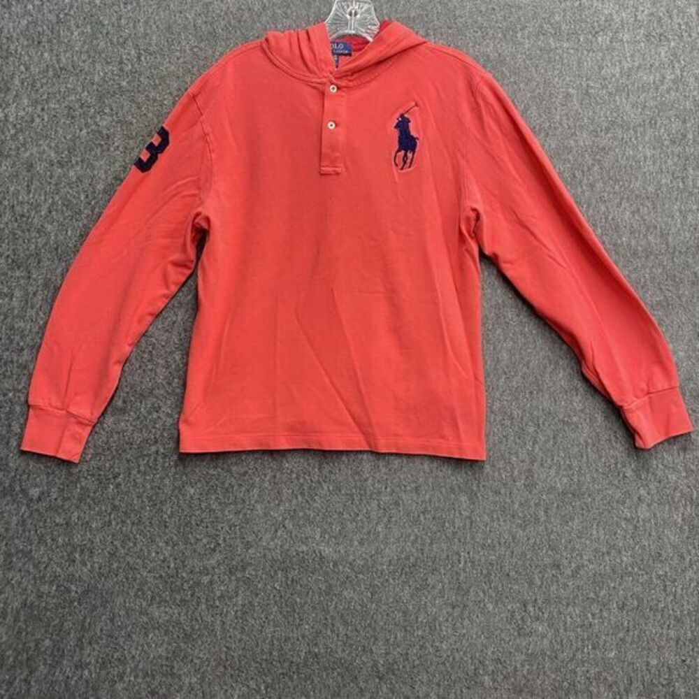 Polo Ralph Lauren youth XL long sleeve Pullover Hoodie‎ Pink Big Pony #3 Logo